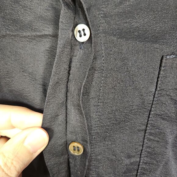 Tuckernuck Pomandere Silk Shirt Dress Medium Navy Minimal Shift Wool Womens 38 - Picture 13 of 15